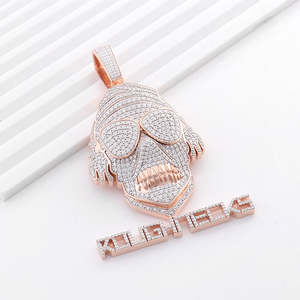 Colgante de Calavera 3D con Certificados IGI, Colgante de Diamante Moissanita, Colgante de Oro Sólido de 10k, Colgante Chapado en Oro Rosa, Joyería Hip Hop para Hombres - Product Image 5