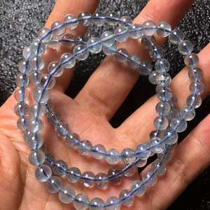 Cuentas de piedras preciosas de aguamarina azul transparente natural, cuentas redondas sueltas, medio hilo para la fabricación de joyas, manualidades DIY - Product Image 1