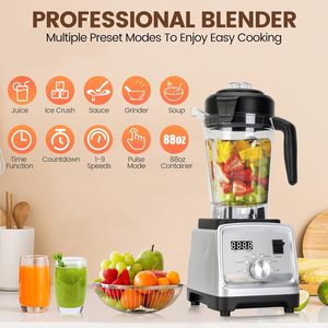 Mixeurs de cuisine avec une grande capacité de 88 oz, puissance maximale de 2200 W/1800 W avec 5 fonctions, mixeur de comptoir professionnel sans BPA - Product Image 2