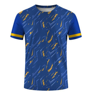 Tissu tricoté polyester-coton pour équipes sportives, t-shirt à manches courtes uni, sublimation, séchage rapide - Product Image 2