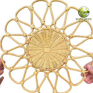 Modern Coastal Rattan <b>Placemat</b> Handmade Floral Dining Table Mat for Luxury Restaurant Home Table Decoration - Product Image 3