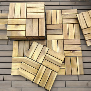 Dalles de terrasse en bois composite de haute qualité, imitation bois, 30x30 cm, emboîtables, pour extérieur, patio, balcon, terrasse, jardin, imperméables - Product Image 6