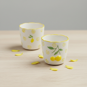 Taza de Té de Porcelana Fina de Primera Calidad 3460983CUPB-0.2, Nueva, con Estampado de Limón Amarillo y Espiral - Product Image 5