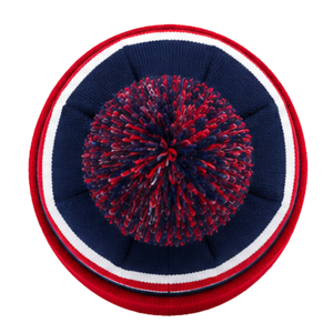 Bonnet tricoté personnalisé avec pompon, chaud pour l'hiver, à revers, logo brodé, pour équipes sportives, vente en gros, fabricant OEM ODM, en vrac - Product Image 6