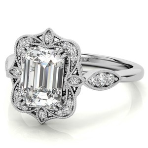 <b>Emerald</b> Cut Moissanite <b>Ring</b> 925 Sterling <b>Silver</b> 14K Gold Solitaire Engagement <b>Ring</b> Luxury Elegant Bridal Wedding Promise <b>Ring</b> - Product Image 4