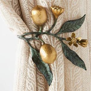 Attache de rideau en forme de fruit, attache de rideau en métal, attache de rideau de luxe, support de rideau de fenêtre, pour la maison et l'hôtel, en laiton et aluminium - Product Image 1