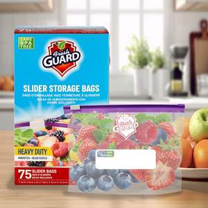 Paquete de 75 Bolsas Resistentes para Almacenamiento de Alimentos con Cierre Deslizante, Bolsas para Conservar la Frescura, Organiza y Almacena Alimentos con Confianza - Product Image 6