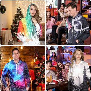 เสื้อฮู้ดดี้ผู้ชายผ้าฟลีซโพลีเอสเตอร์ 100% พิมพ์ลายดิจิตอลแบบซับลิเมชั่น ปรับแต่งโลโก้ได้ สไตล์สตรีทแวร์ ราคาโรงงาน - Product Image 6