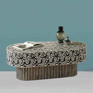 Explorez des tables basses uniques en incrustation d'os Style intemporel pour la vie moderne - Product Image 4