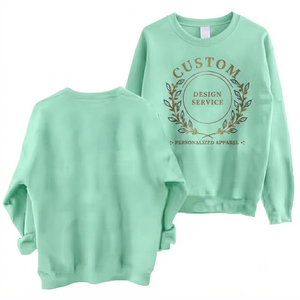 Sweat-shirt respirant en polaire à col rond et manches lanternes doublées, vert pastel, bleu cobalt, personnalisable avec logo, pour femme - Product Image 1