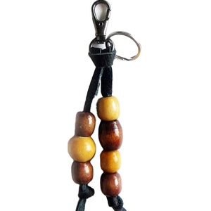 Wholesale Price Wooden Beads <b>Leather</b> Keychain Handmade Tassel Key Holder Rustic Style Car <b>Keyring</b> Bag Charm Accessory - Product Image 1