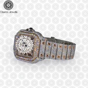 Charm_Jewells Luxury Women's Square Stainless Steel <b>Watch</b> <b>Diamond</b> Encrusted Sapphire Crystal Analog Quartz Movement - Product Image 5
