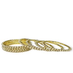 Stylish Fashion Crystal Beaded Gold Plated <b>Bangles</b> Luxury Fashion Indian Jewelry Trendy Wedding Wear for Women Wholesale Price - Product Image 3