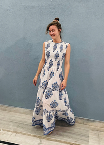 ชุดเดรสผ้าฝ้ายพิมพ์ลายบล็อกทำมือ ชุดเดรสพิมพ์ลายบล็อกทำมือ ผลิตในอินเดีย ระบายอากาศได้ดี ปรับขนาดได้ สำหรับผู้หญิง - Product Image 6