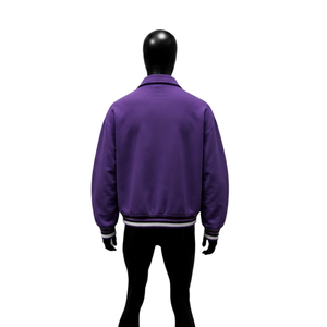 Blouson bomber violet moderne en gros – Vêtement d'extérieur élégant, léger, qualité supérieure, style universitaire, pour usage quotidien et décontracté en extérieur - Product Image 2