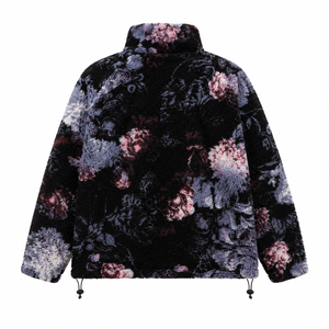 OEM Custom Unisex Floral <b>Sherpa</b> <b>Fleece</b> Jacket High Pile Full Zip Winter Outerwear Private Label Direct from Factory Blimpex - Product Image 3