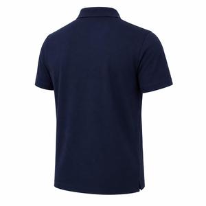 Polo pour homme en piqué de couleur foncée à manches courtes, coupe décontractée, en coton tricoté, infroissable, à boutons, design uni - Product Image 6