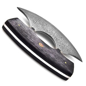 Couteau Ullu Burraq personnalisé fait main en acier Damas, manche en bois, trancheur à pizza, fourreau en cuir, ambidextre, écologique - Product Image 2