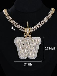Pendentif lettre W en argent sterling 925 plaqué or 18 carats avec charme scorpion en moissanite pour homme, style hip hop, bijoux pour rappeurs - Product Image 5