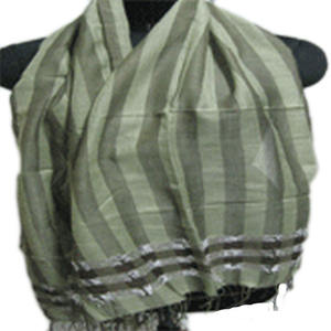 Bufanda de algodón suave a la moda, chal tejido a mano con rayas, bufanda de invierno unisex, bufanda ligera y elegante con rayas, estilo casual - Product Image 1