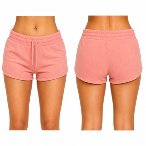 Custom Women's <b>Fleece</b> <b>Shorts</b> Soft Cotton Blend Lounge <b>Shorts</b> OEM ODM Private Label Wholesale Manufacture - Product Image 2