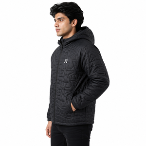 Men's Casual <b>Winter</b> Padded Hooded Jacket with <b>Quilted</b> Fabric Zip Up Versatile <b>Winter</b> Outerwear Style Wholesale Men's Jacket USA - Product Image 2