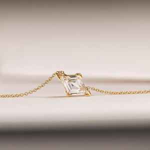 Collar Clásico Solitaire con Diamante Cultivado en Laboratorio de 1.50 CTW, Corte Kite, Diamante CVD/HPHT, Oro Sólido de 14K, Joyería Fina para Mujer - Product Image 3