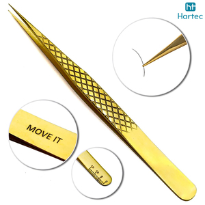 1 Pcs Gold Color Stainless Steel Straight Fiber Tip, Eyelash Extension Tweezers Eyelash Extension Tweezers Makeup Tools - Product Image 5