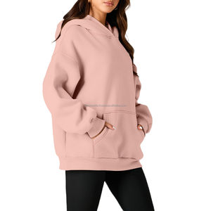 Sweats à capuche surdimensionnés de qualité supérieure pour femmes, décontractés, à épaules tombantes, pour la saison hivernale, avec logo personnalisé, sweats à capuche élégants pour femmes - Product Image 2