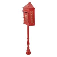 Boîte aux lettres métallique résistante aux intempéries à montage au sol pour jardin, avec support piliers, pour la réception et l'envoi de courrier, décoration extérieure