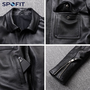 New leather jacket for men PU Leather Casual Motorcycle Jacket Classic <b>Zip</b> <b>Up</b> Winter Jacket OEM Custom Leather jacket - Product Image 4