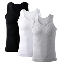 Sous-vêtement personnalisé pour homme, col rond, sans manches, polyester/coton, respirant, coupe ajustée