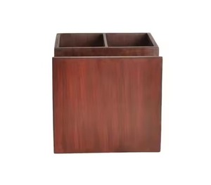 Wooden <b>Caddy</b> In Square Tableware Holder with Turtle Design Rustic <b>Kitchen</b> Storage Rack for Utensils Handmade Crafted <b>Caddy</b> - Product Image 2