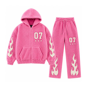 Custom Logo Distressed Ripped Hoodie Sweatpants Set Men Streetwear <b>Vintage</b> Wash Heavyweight Cotton Fleece <b>Tracksuit</b> - Product Image 6