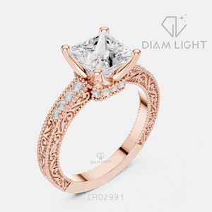 Anillo de Diamante Cultivado en Laboratorio con Corte Princesa de 2.15CT en Oro Blanco de 14KT, Color F+, Claridad VS+, Certificado IGI, Anillo de Compromiso y Boda, Ideal para Regalo - Product Image 6