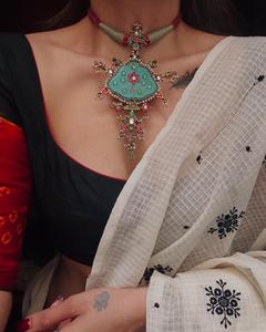Sari indien Kota Doriya Boutique sexy, broderie florale noire, tenue de mariage traditionnelle, vêtements ethniques pour femmes, fête nuptiale, séchage rapide, tout-en-un - Product Image 4