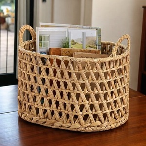 Handmade Natural Woven Rattan Basket Living Room Home Furniture-Magazine Rack Newspaper Storage <b>Holder</b> Modern Design - Product Image 3