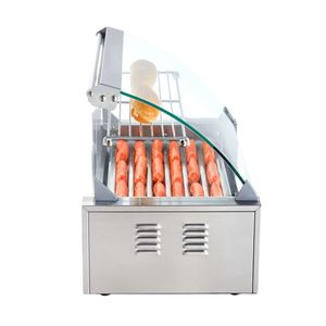 Macchina per Grigliare Salsicce in Acciaio Inox con Capacità per 18 Hot Dog, Doppio Controllo della Temperatura e Coperchio in Vetro (1050W) - Product Image 5