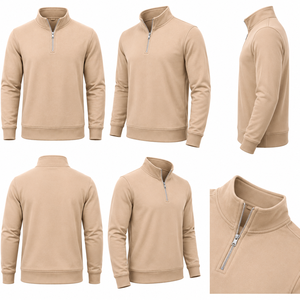 Suéter de Punto con Cierre de Cremallera para Hombre WARPRO INDUSTRY 2026, Cuello Alto, Manga Larga, Corte Regular, Color Sólido, Casual, Otoño Invierno - Product Image 6