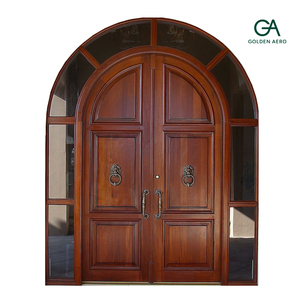 ประตูไม้เนื้อแข็งสไตล์ยุโรปแบบคู่ พร้อมกระจกด้านข้าง รุ่น GA-39S - Product Image 3