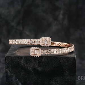 สร้อยข้อมือชาร์มเพชรทรงกลมเจียระไนแบบบริลเลียนท์ ชุบทอง 14K สำหรับทุกเพศ สไตล์ฮิปฮอป ประดับเพชรเต็มเม็ด สี D พร้อมใบรับรอง GIA - Product Image 5