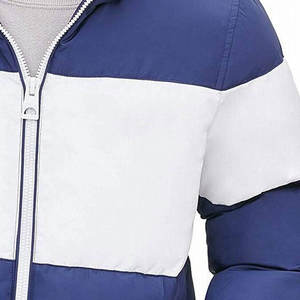 Veste matelassée unisexe épaisse de haute qualité, personnalisable, col montant, coupe-vent, 100 % nylon, patchwork, pour l'hiver - Product Image 3