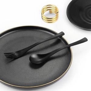 Ensemble de couverts classiques 3 pièces (cuillère, fourchette, couteau) noirs pour restaurants, hôtels, accessoires de table, ensembles de couverts - Product Image 5