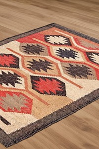 Alfombra Kilim Geométrica Hecha a Mano, Rectangular, Tejido Plano, Lana Acrílica, Alfombra para Sala de Estar - Product Image 4