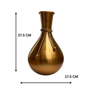 Book Your Crafts Premium Decorative Metal Vase Teardrop Shape Brushed Gold Finished <b>Table</b> Centerpiece - Product Image 2