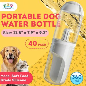 Portable 12 oz Chien Bouteille D'eau Distributeur Silicone Sangle Coton Filtre ABS Pet Voyage Bouteille D'eau Pack 40 Petits Animaux Fournitures - Product Image 2