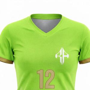 Nuevo Uniforme de Fútbol Verde con Logotipo Blanco para Mujer, Corte Regular, Cierre de Pullover, Manga Corta, Estampado Sublimado RIVIAN ATLANTIC - Product Image 6