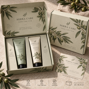 กล่องบรรจุภัณฑ์ไปรษณีย์ลูกฟูกพิมพ์ลายคู่สำหรับผลิตภัณฑ์ดูแลมือ MIRRA แบบกำหนดเอง - Product Image 6