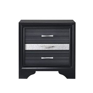 Comodino nero con 2 cassetti e 1 cassetto per gioielli - Product Image 1