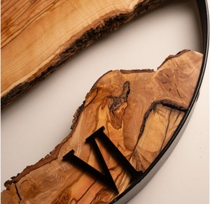 Elegant Natural Olive Wood Live Edge Wall Clock Modern Rustic Home Decor At Cheap Price - Product Image 3
